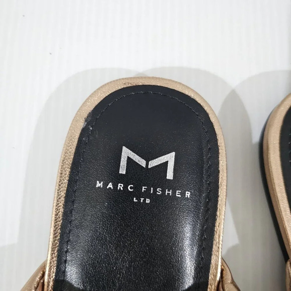 Marc Fisher LTD Olita Puffy Slide Sandal Women 8.5 Rose Gold Leather Slip On NEW - Picture 8 of 15